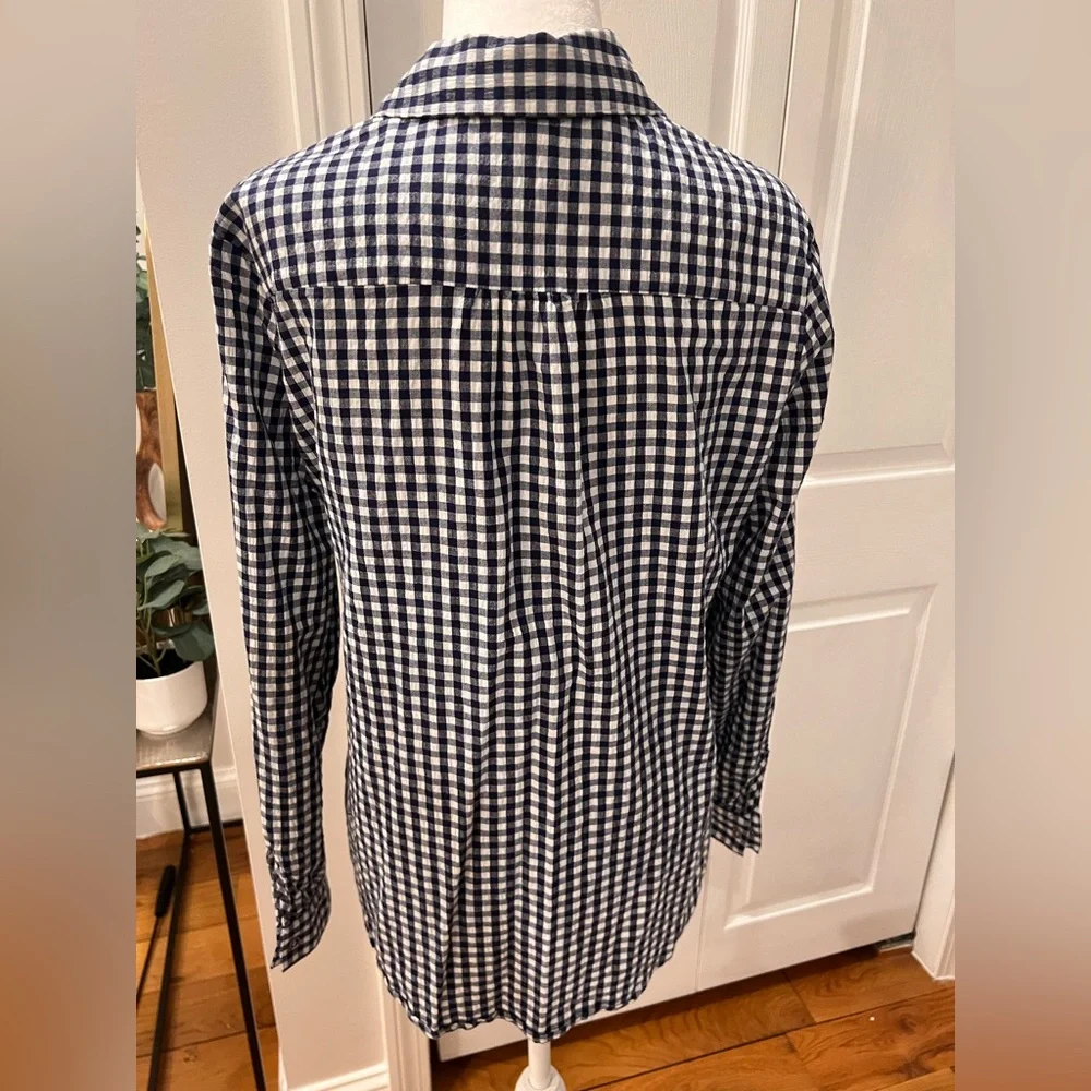 KUT from the kloth M Navy / White Check Button Down - Picture 4 of 11